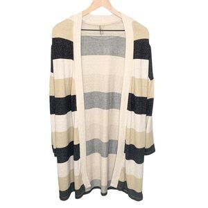 Women’s Soyaconcept long neutral striped Biara cardigan